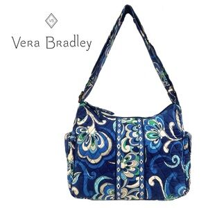 VERA BRADLEY Mediterranean Blue Maggie Adjustable Shoulder Bag Blue/Green/Gray